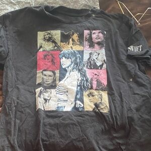 Taylor Swift Black Multicolor Graphic Tee